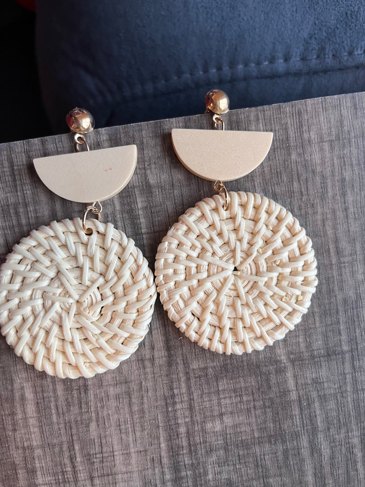 Rattan Circle dangle Earrings