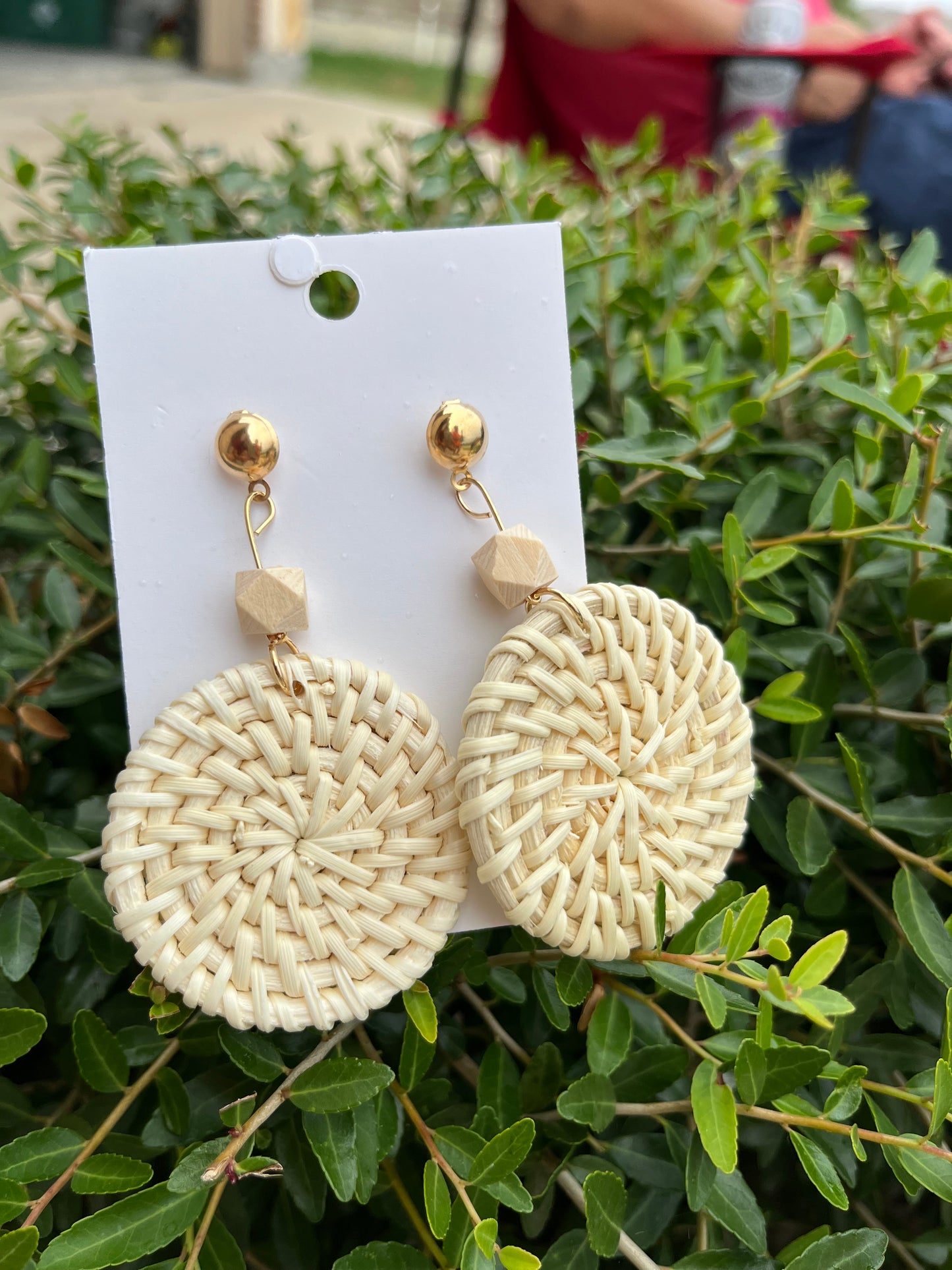 Rattan Circle dangle Earrings