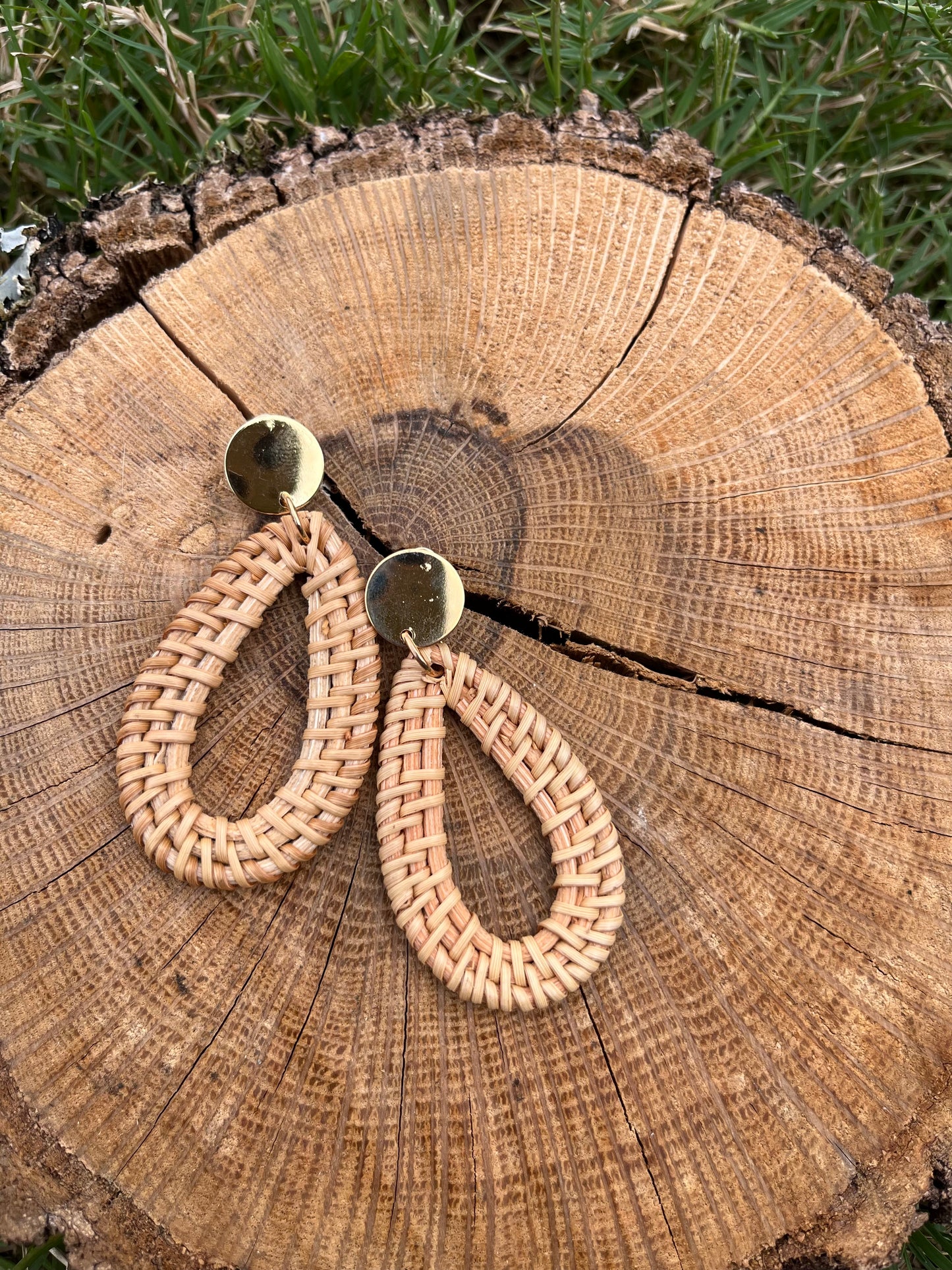 Rattan Teardrop Earrings