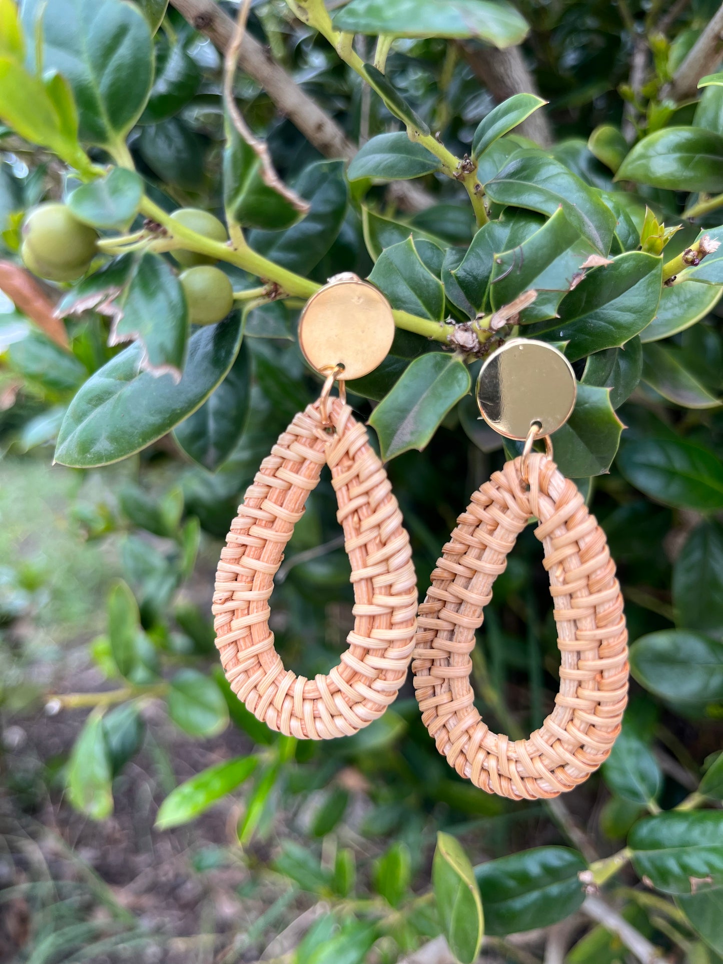 Rattan Teardrop Earrings