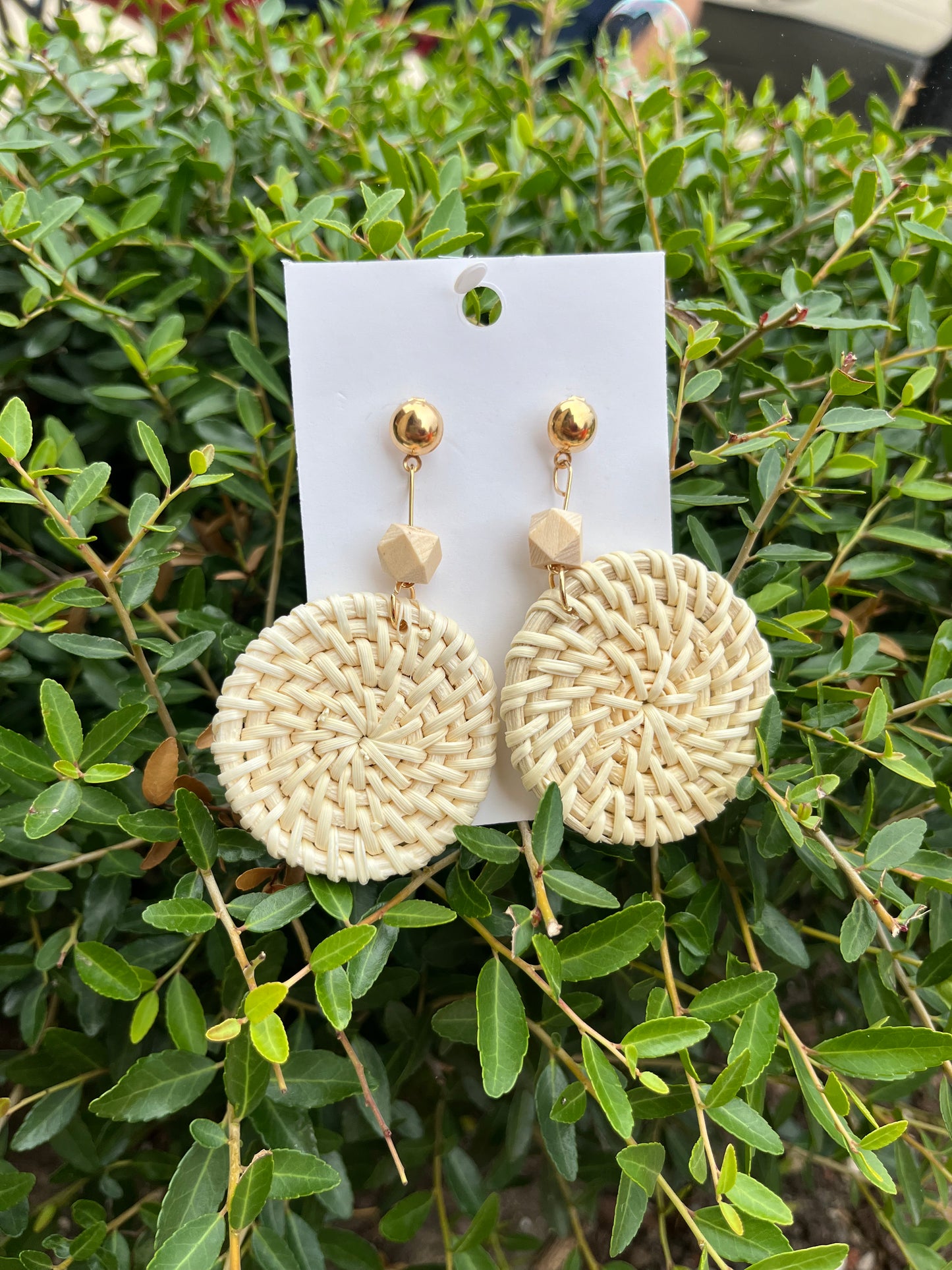 Rattan Circle dangle Earrings