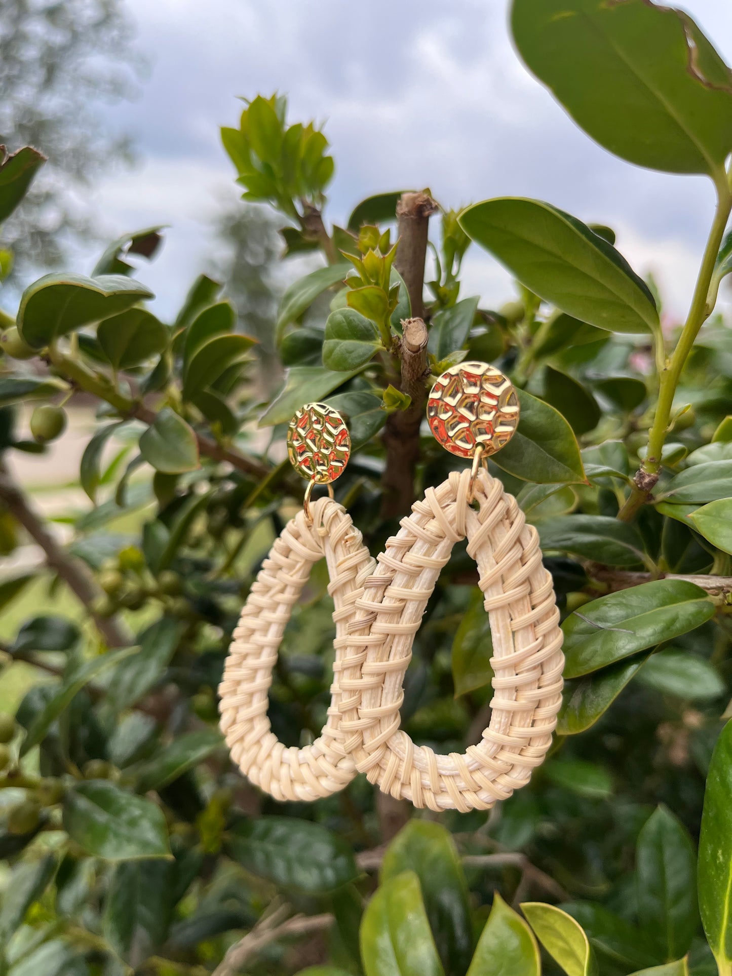 Rattan Teardrop Earrings