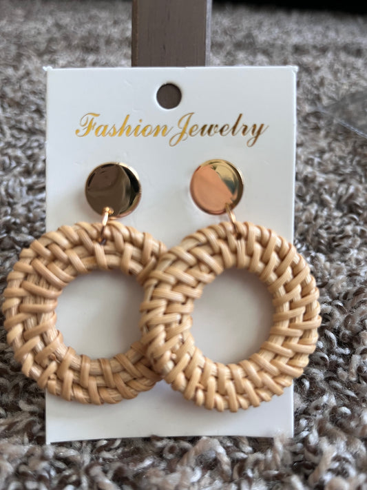 Rattan Circle Earrings