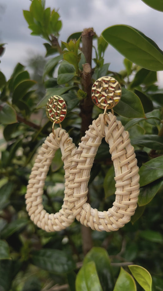 Rattan Teardrop Earrings